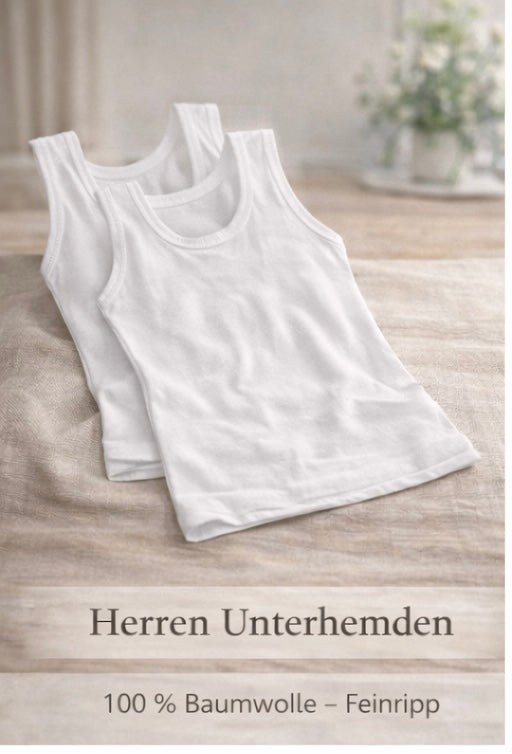 Herren Unterhemden – 2er Pack aus 100 % Baumwolle